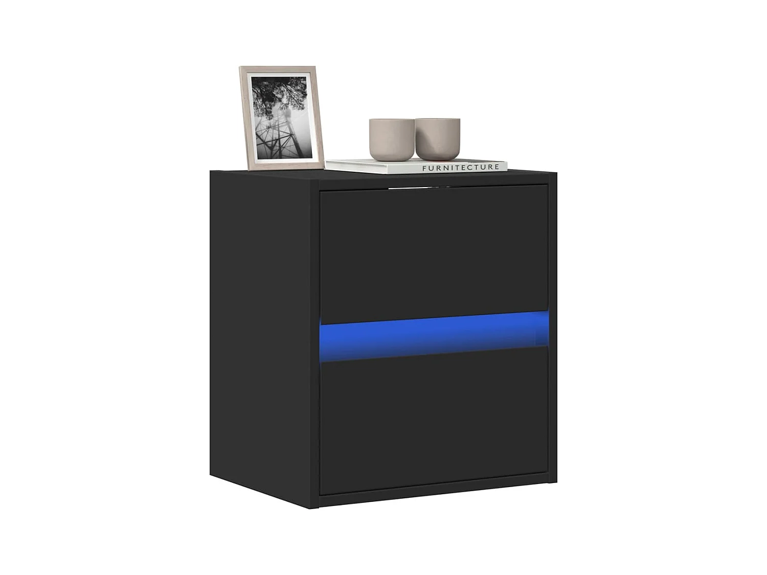Meuble TV mural avec lumières LED noir 41x31x45 cm