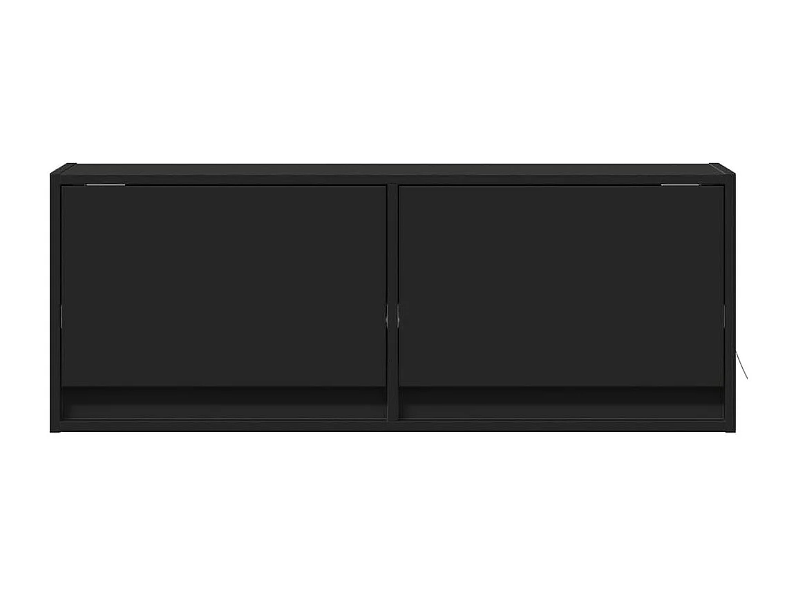 Meuble TV mural avec lumières LED noir 100x31x35 cm