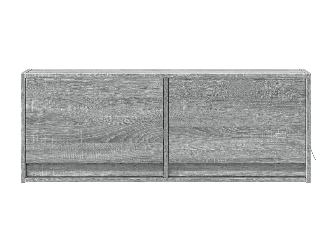 Meuble TV mural avec lumières LED sonoma gris 100x31x35 cm