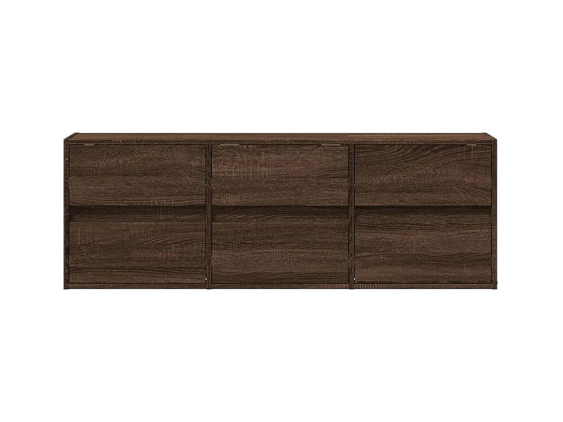 Meuble TV mural avec lumières LED chêne marron 130x31x45 cm