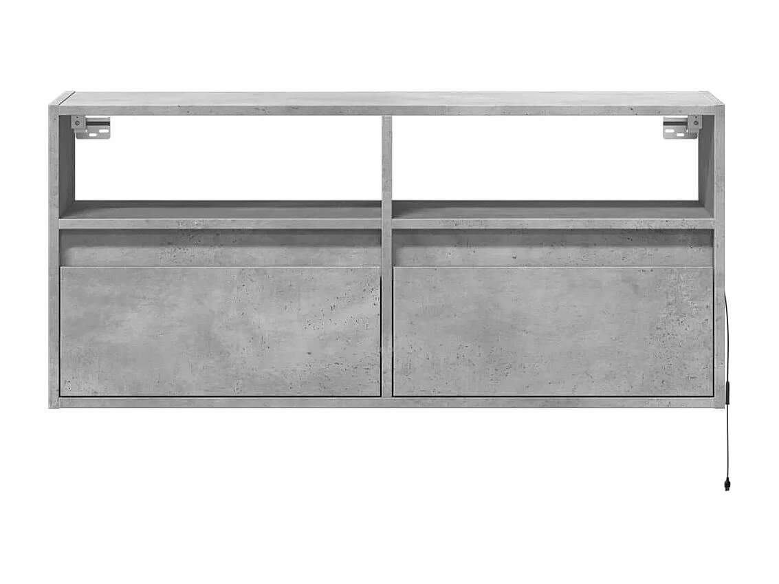 Tv-wandmeubel met LED-verlichting 100x31x45 cm betongrijs