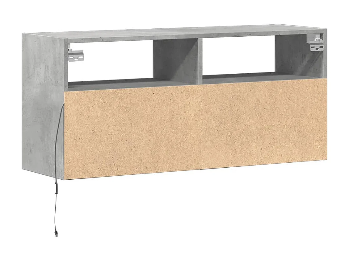 Tv-wandmeubel met LED-verlichting 100x31x45 cm betongrijs