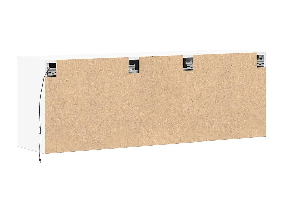 Tv-wandmeubel met LED-verlichting 130x31x45 cm wit