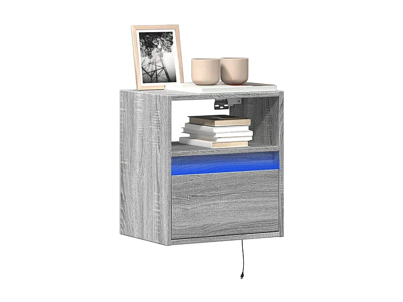 Tv-wandmeubels met LED 2 st 41x31x45 cm grijs sonoma eikenkleur