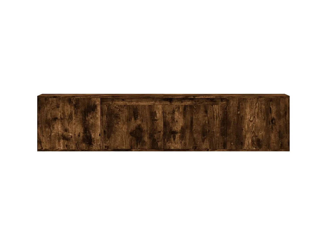 Meuble TV mural avec LED chêne fumé 180x31x39,5 cm