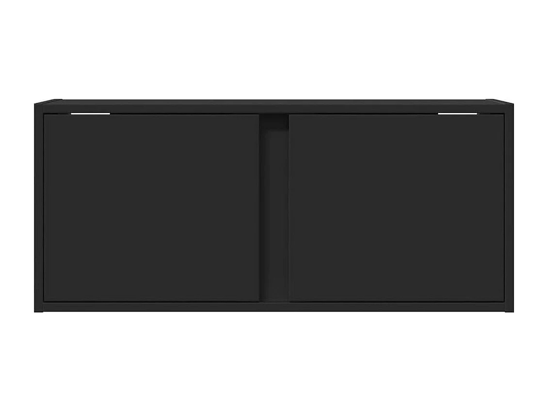 Tv-wandmeubel met LED-verlichting 80x31x35 cm zwart