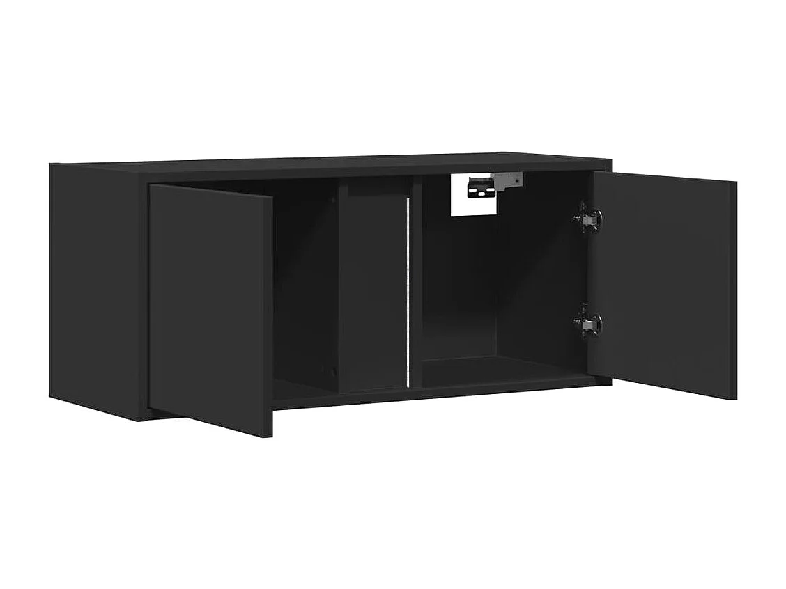 Tv-wandmeubel met LED-verlichting 80x31x35 cm zwart