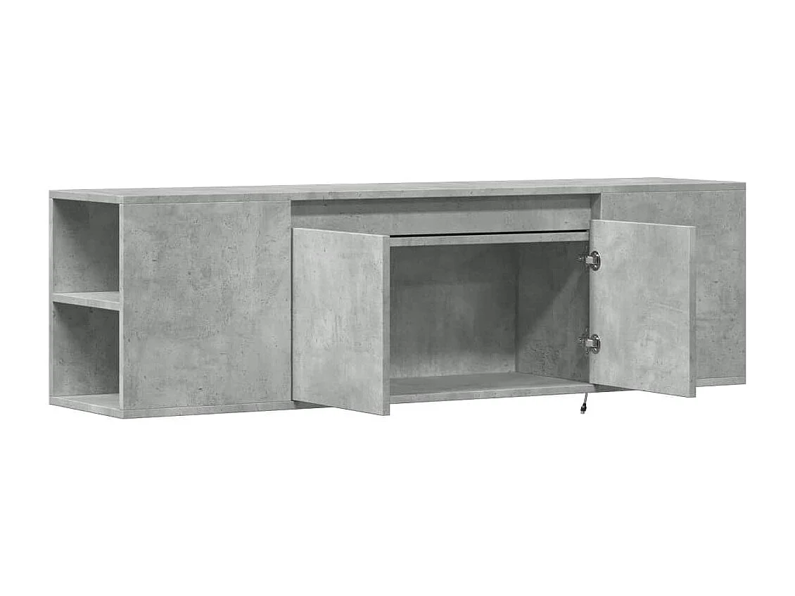 Tv-wandmeubel met LED-verlichting 135x31x39,5 cm betongrijs