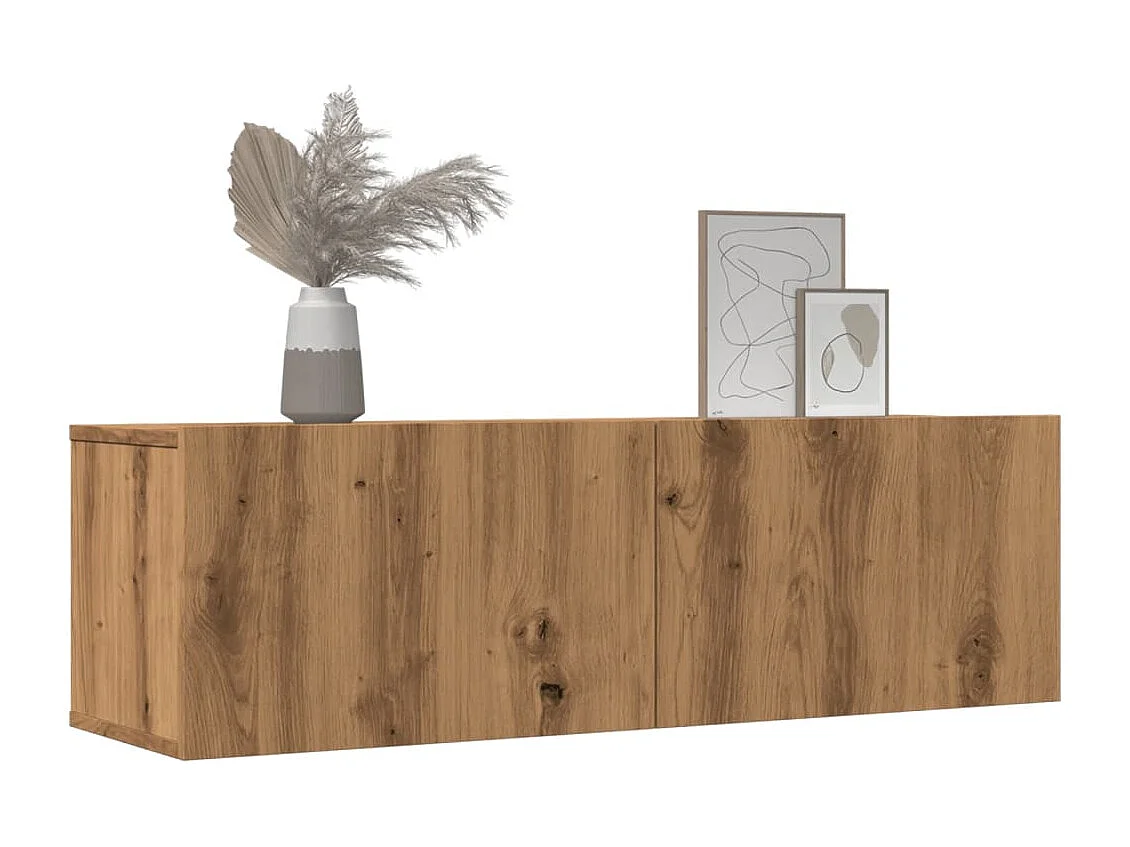 Meubles TV muraux 2 pièces chêne artisanal 100x30x30 cm
