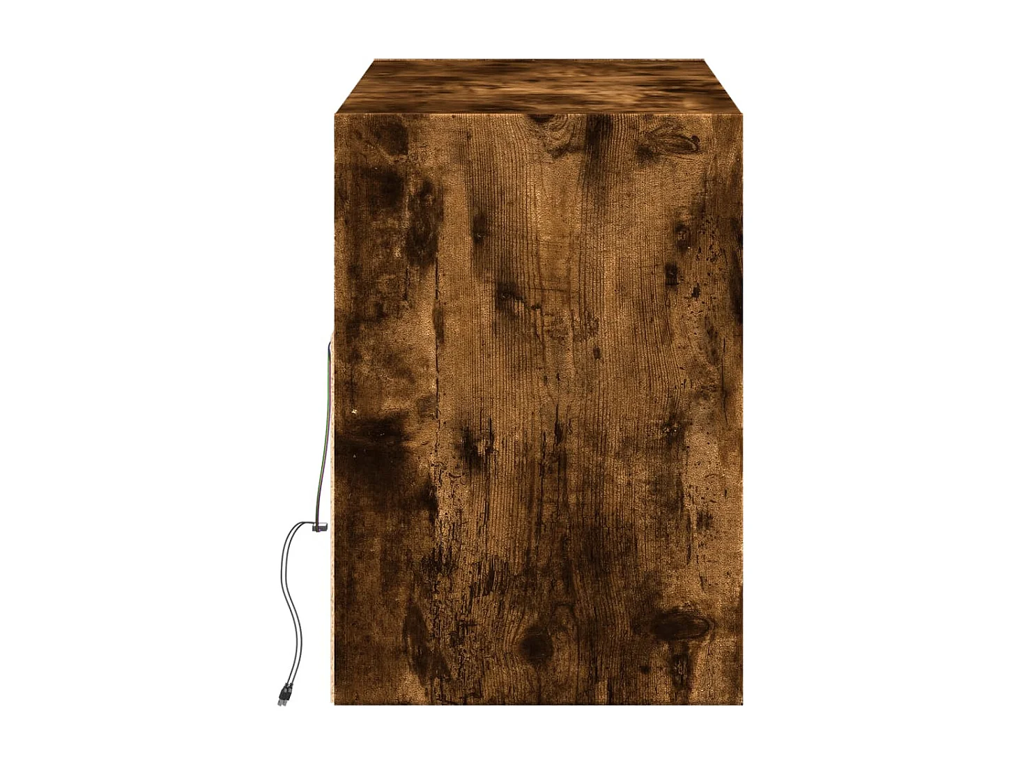 Meuble TV mural avec lumières LED chêne fumé 130x31x45 cm