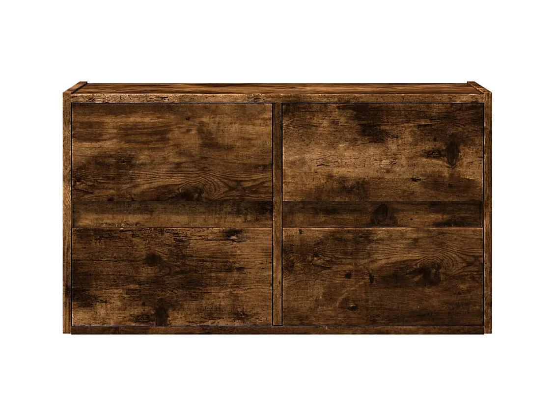 Meuble TV mural avec lumières LED chêne fumé 80x31x45 cm