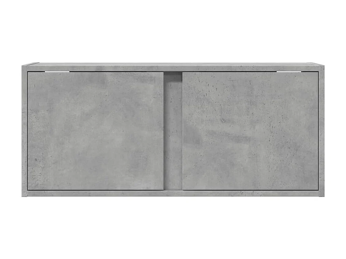 Meuble TV mural avec lumières LED gris béton 80x31x35 cm