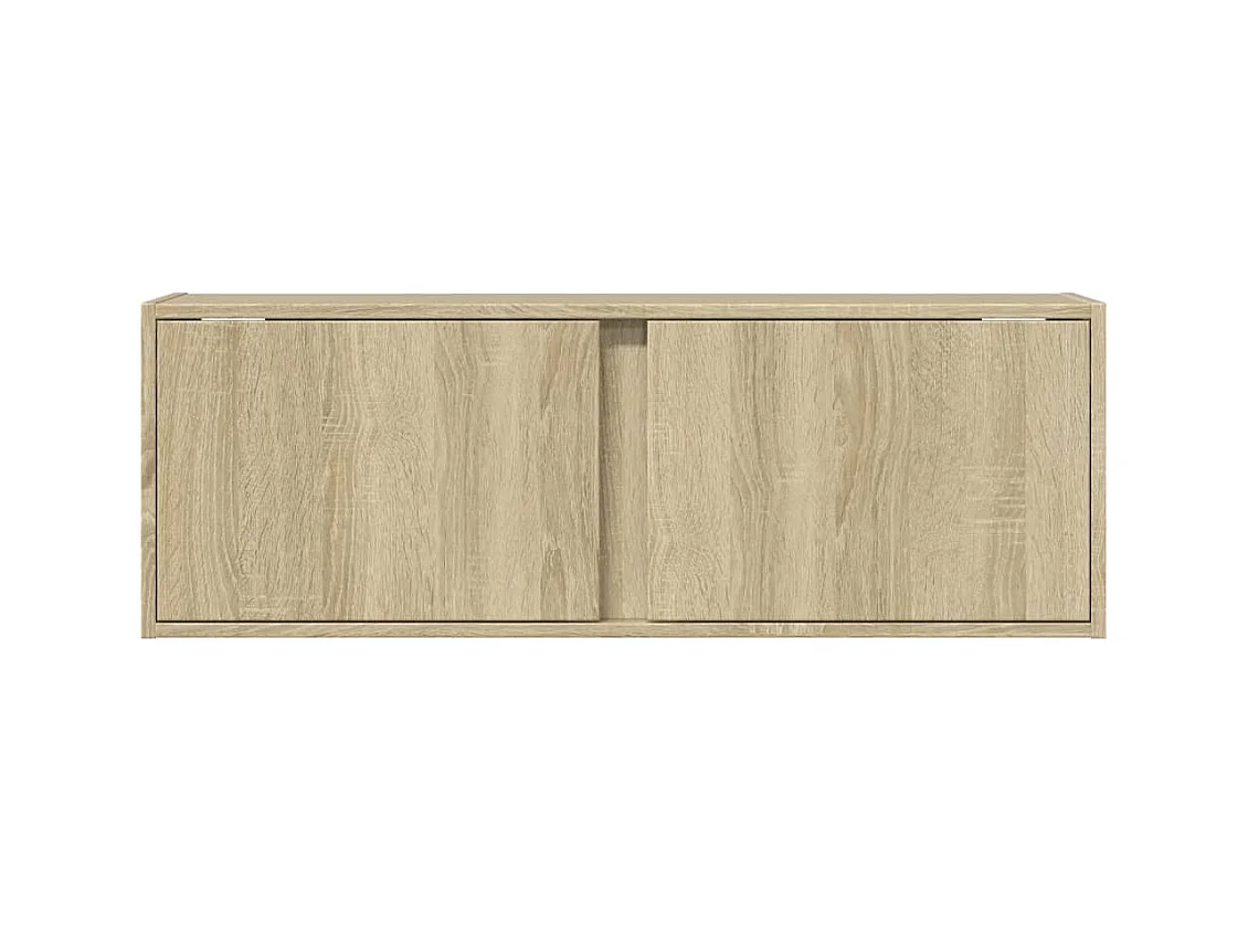 Meuble TV mural avec lumières LED chêne sonoma 100x31x35 cm
