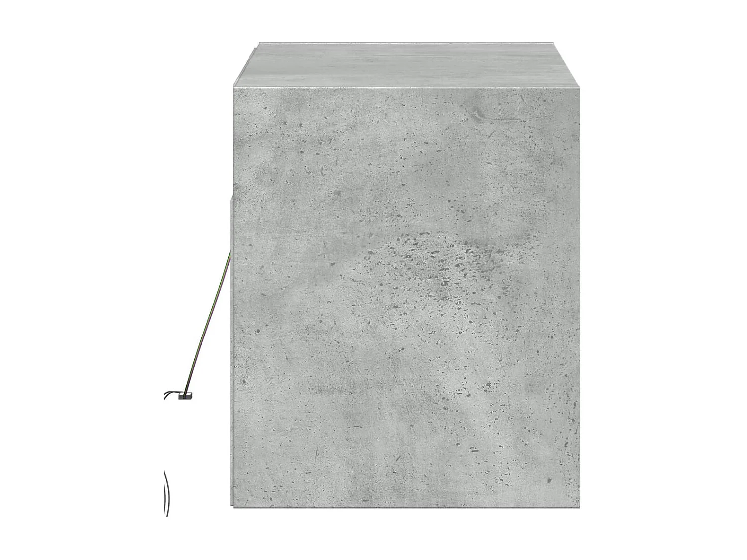 Meuble TV mural avec lumières LED gris béton 100x31x35 cm