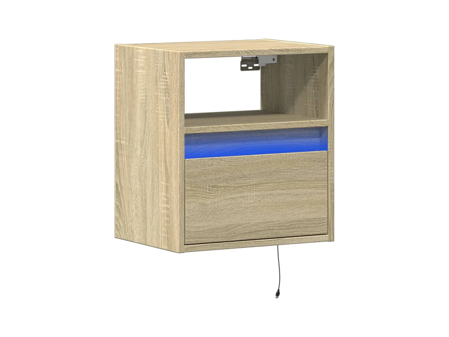 Meuble TV mural avec lumières LED chêne sonoma 41x31x45 cm