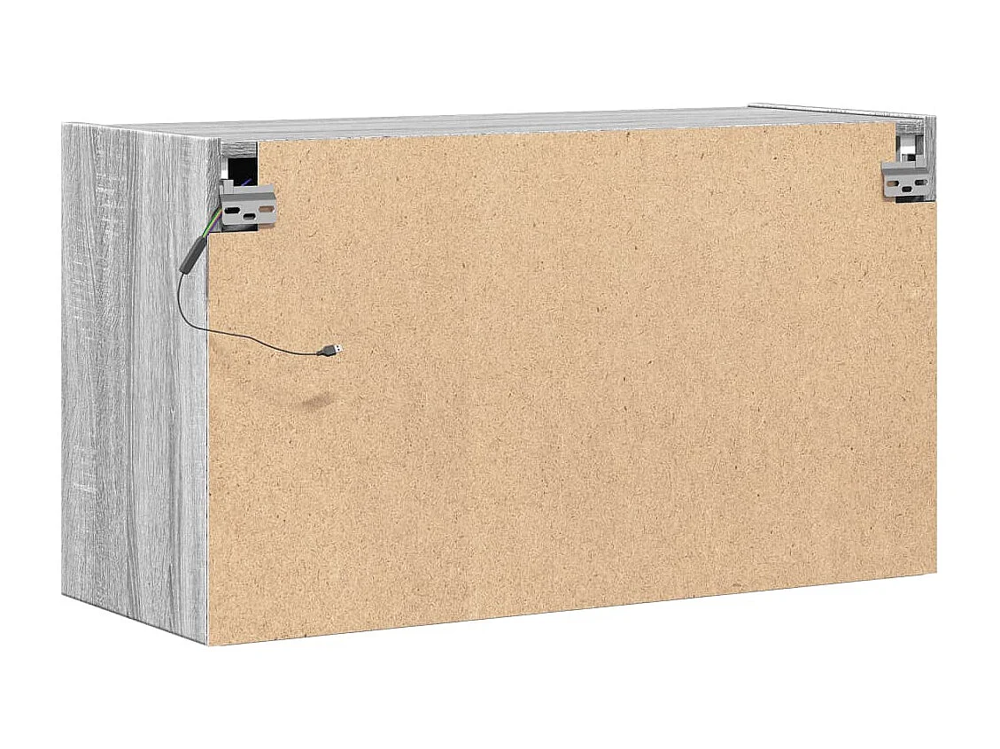 Meuble TV mural avec lumières LED sonoma gris 80x31x45 cm