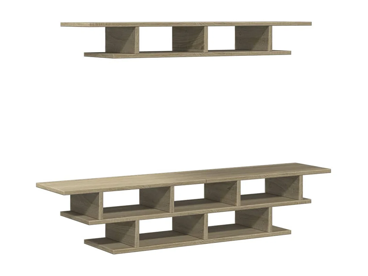 Unités murales TV chêne sonoma bois d'ingénierie