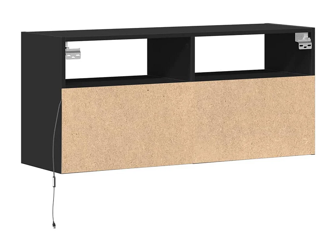Tv-wandmeubel met LED-verlichting 100x31x45 cm zwart