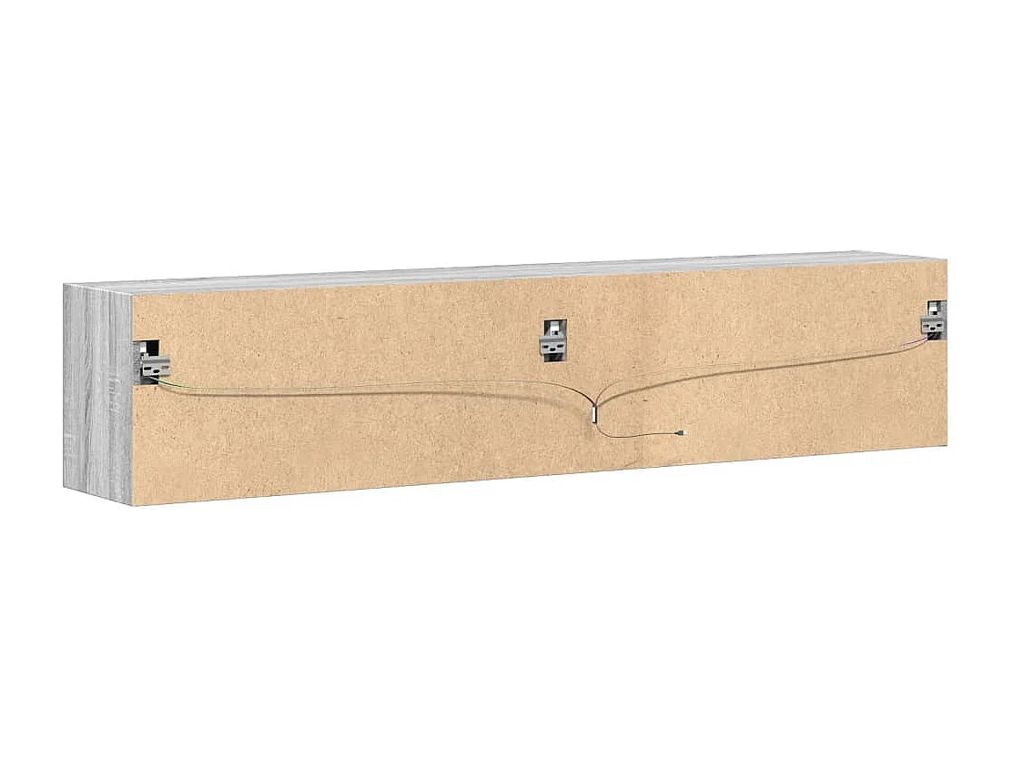 Tv-wandmeubel met LED-verlichting 180x31x38 cm grijs sonoma