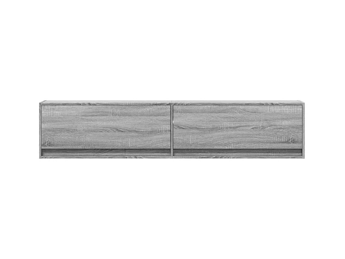 Meuble TV mural avec LED sonoma gris 180x31x38 cm