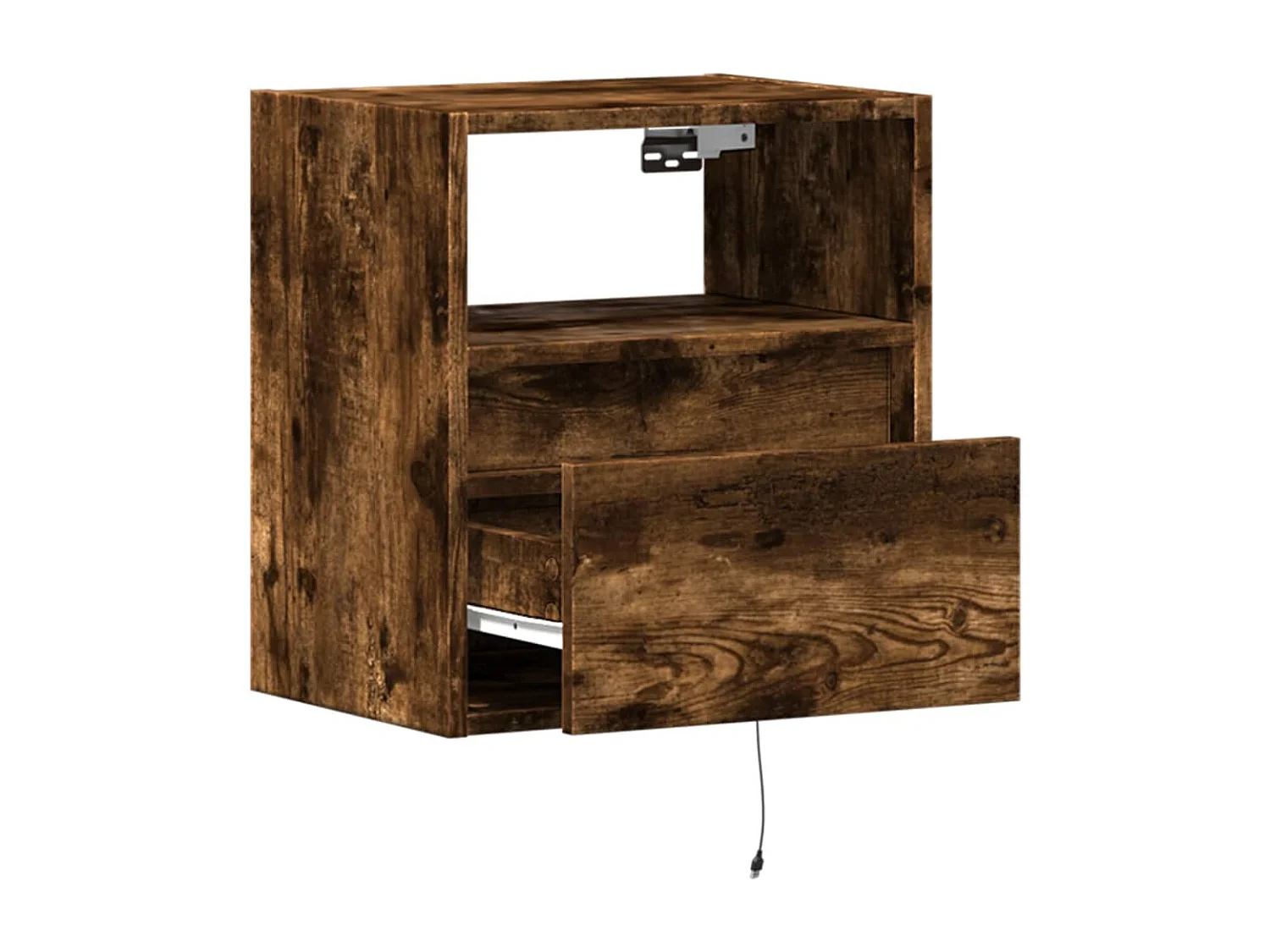 Tv-wandmeubel met LED-verlichting 41x31x45 cm gerookt eiken