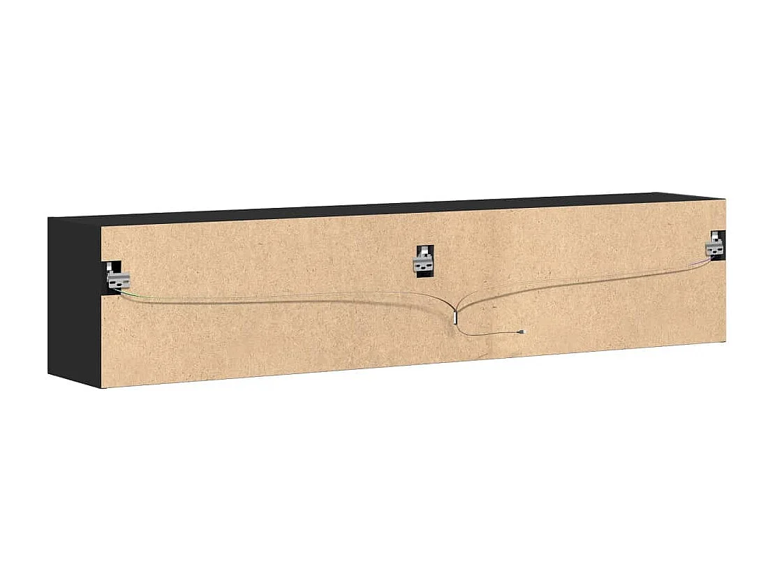 Tv-wandmeubel met LED-verlichting 180x31x38 cm zwart