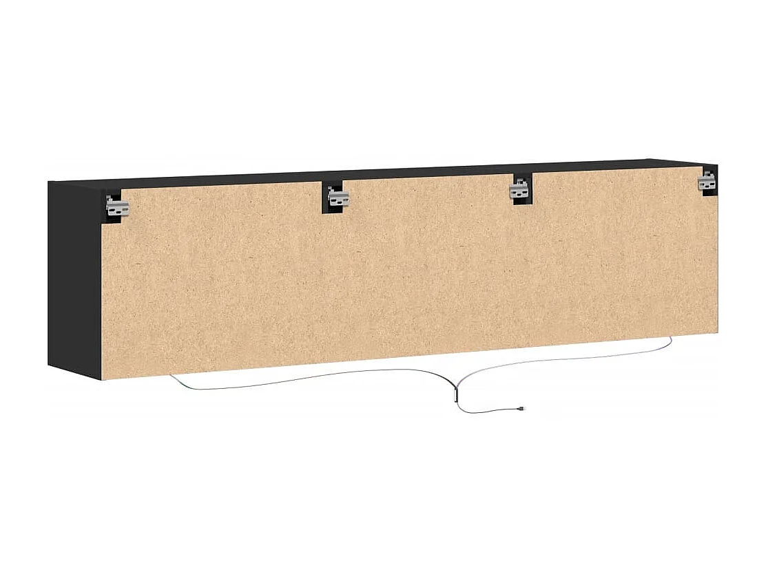 Tv-wandmeubel met LED-verlichting 180x31x45 cm zwart