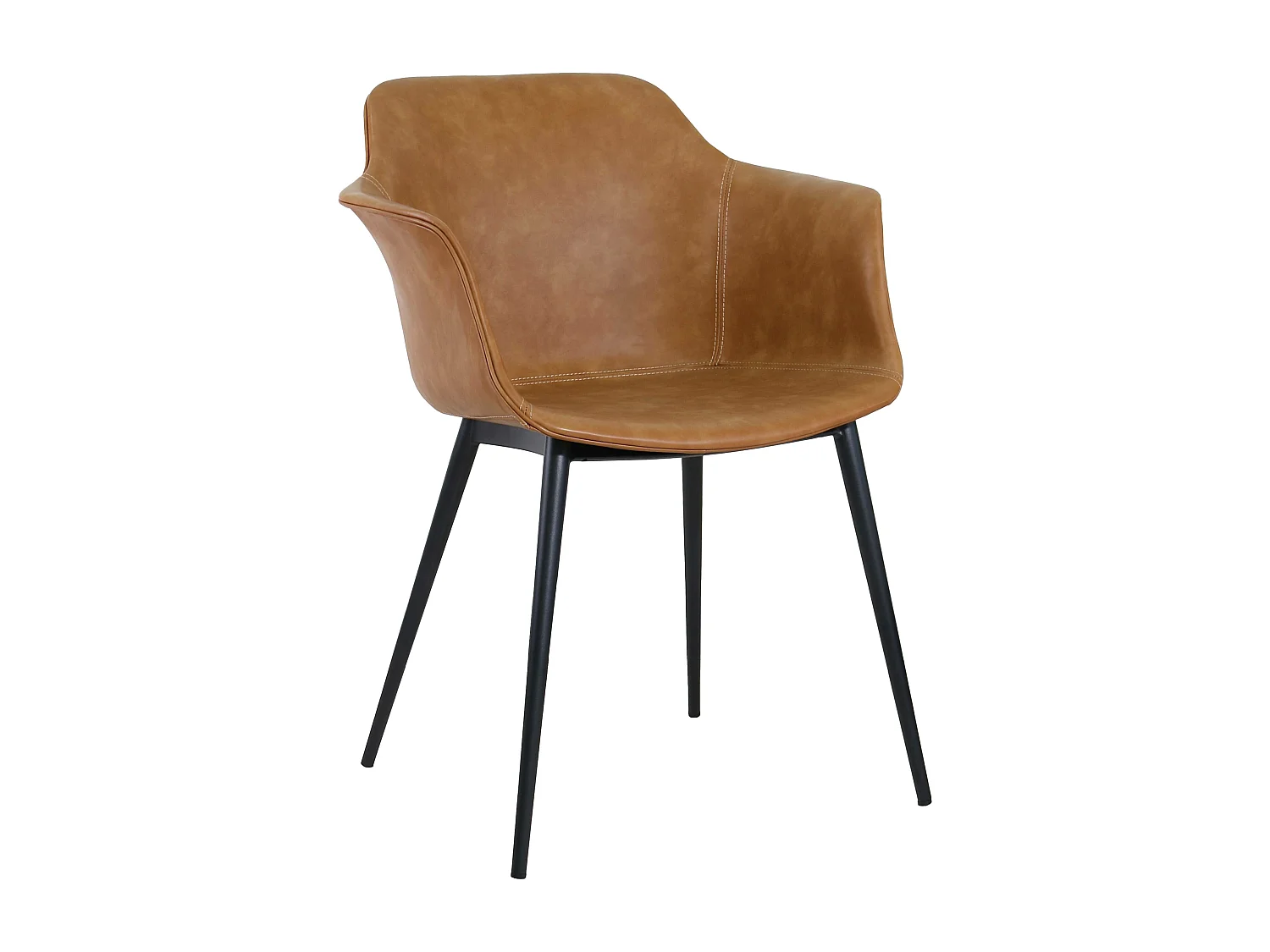 Set van 2 industriële fauteuils van bruin staal en stof