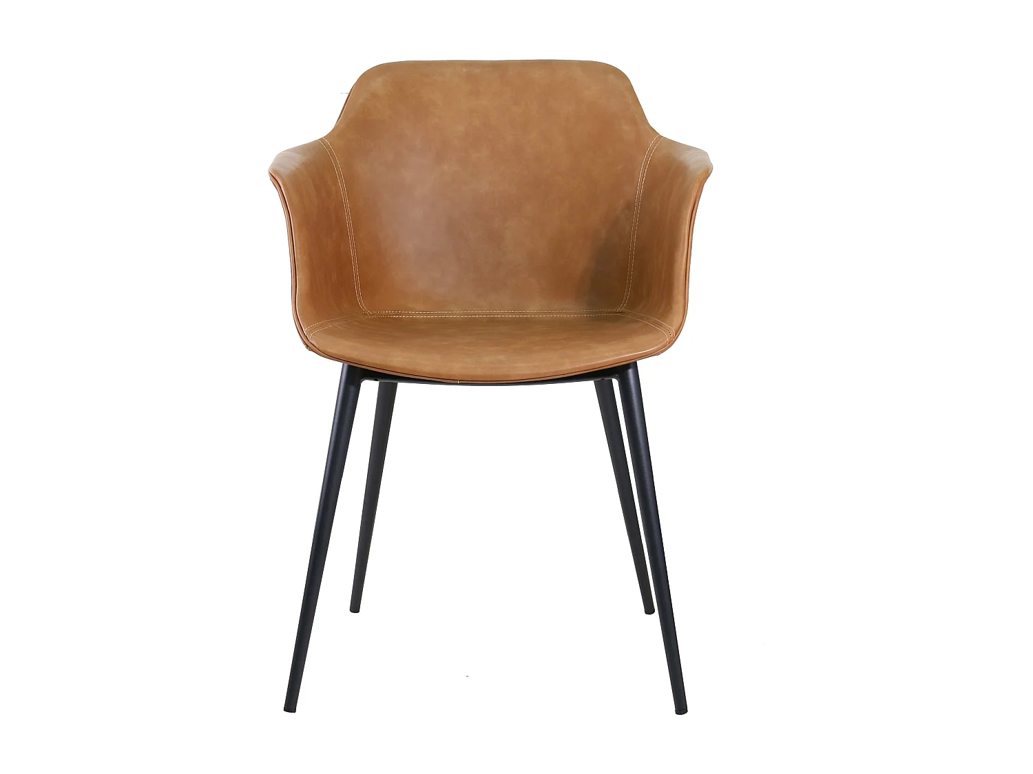 Set van 2 industriële fauteuils van bruin staal en stof