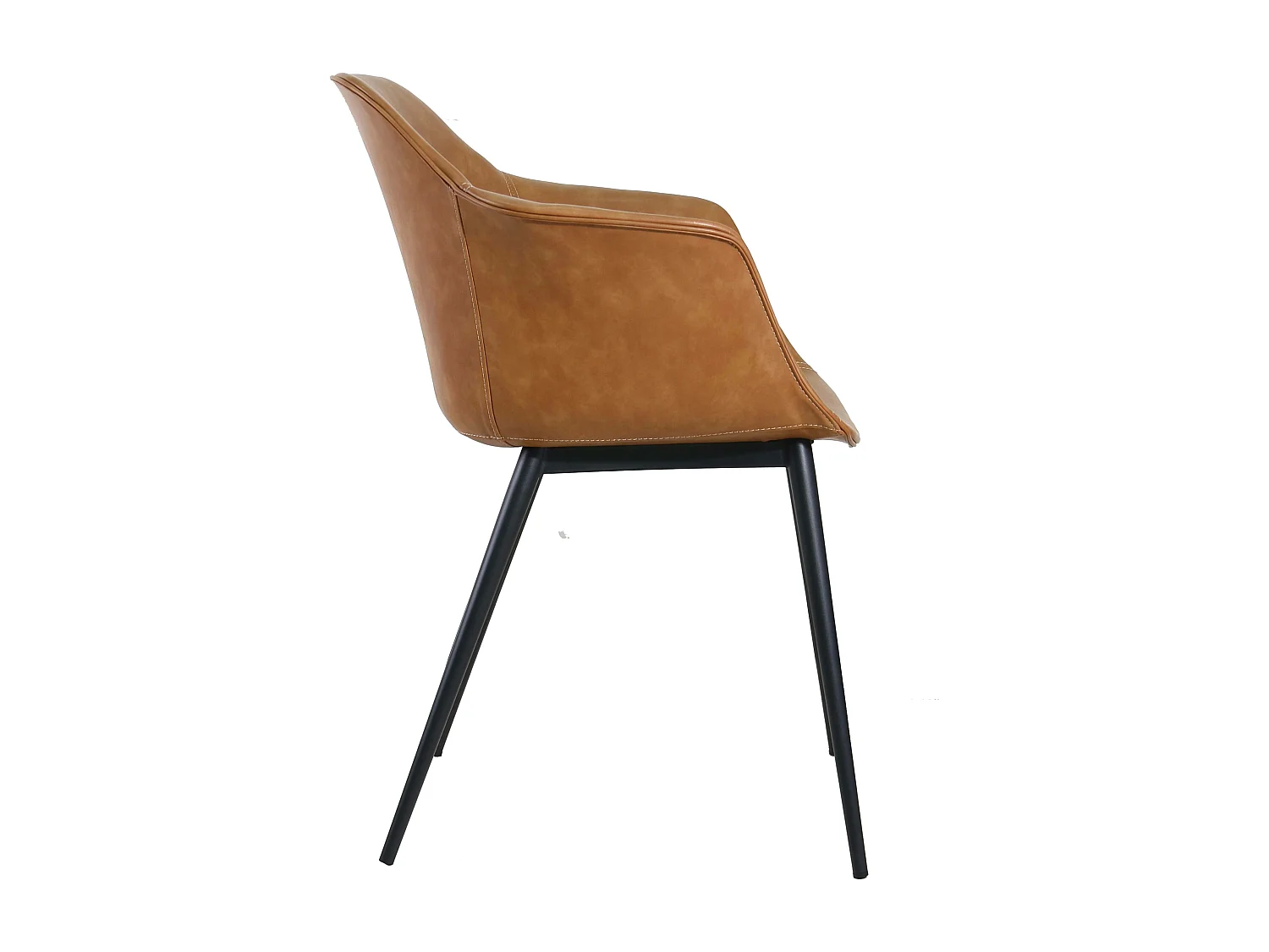 Set van 2 industriële fauteuils van bruin staal en stof