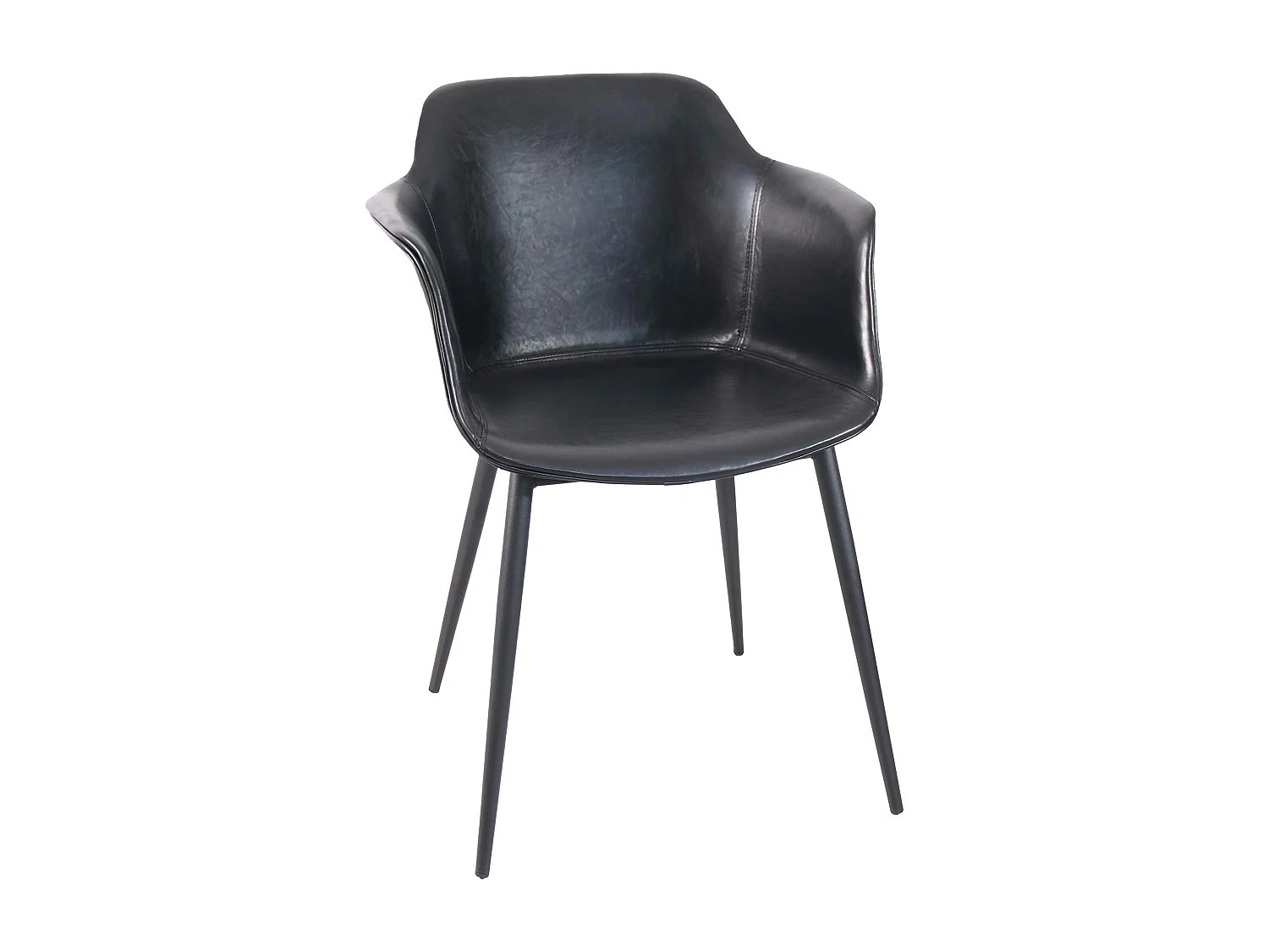 Set van 2 industriële fauteuils van staal en zwarte stof