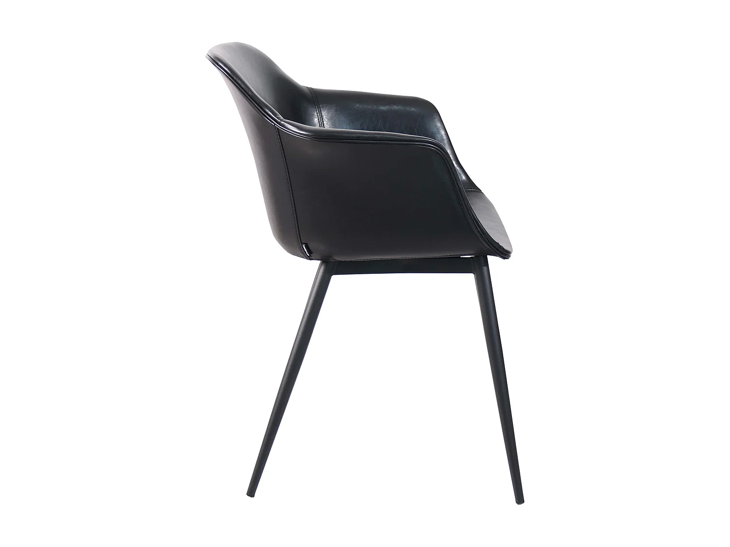 Set van 2 industriële fauteuils van staal en zwarte stof