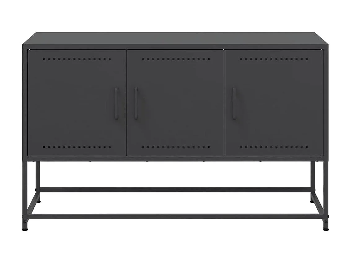 Meuble TV noir 100,5x39x60,5 cm acier
