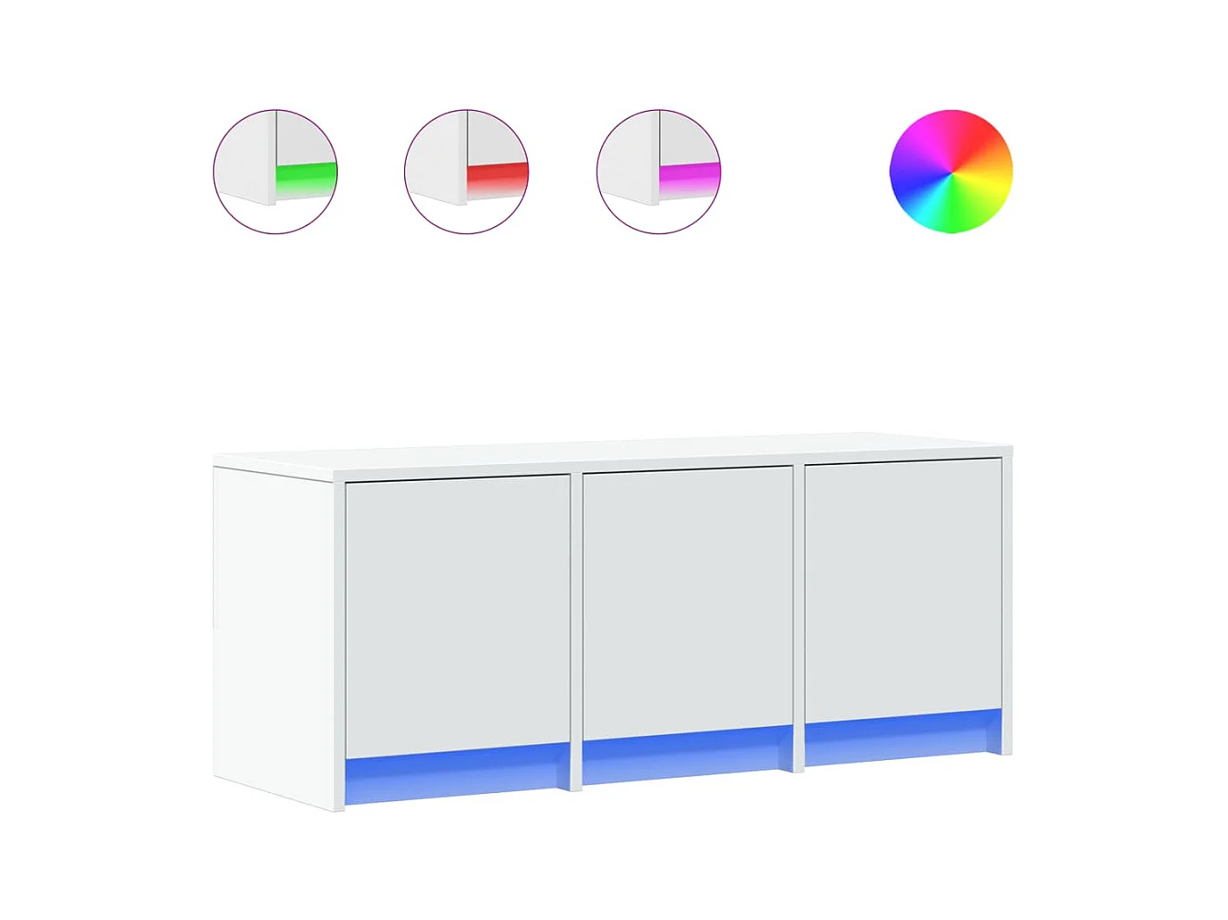 Meuble TV avec LED blanc 97x34x40 cm bois d'ingénierie