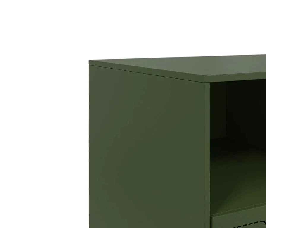 Meuble TV vert olive 99x39x44 cm acier