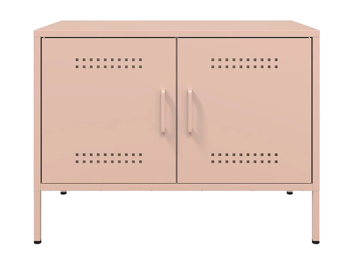 Meubles TV 2 pièces rose 68x39x50,5 cm acier