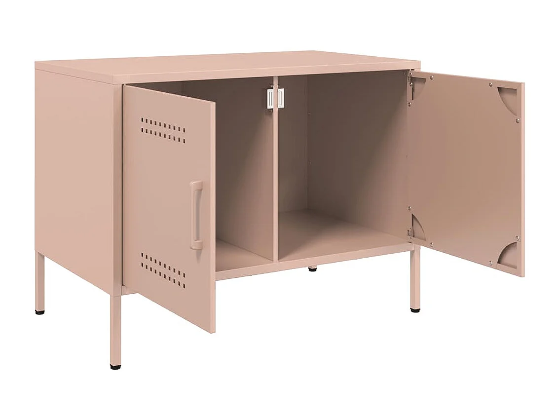 Meubles TV 2 pièces rose 68x39x50,5 cm acier