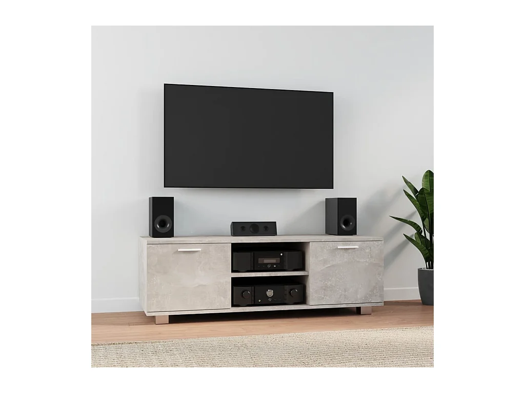 Meuble TV Gris béton 120x40,5x35 cm Bois d'ingénierie