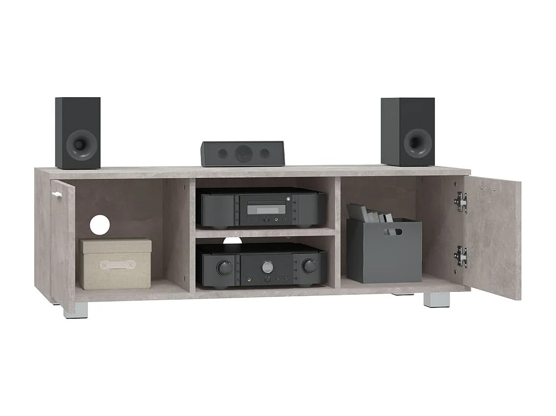 Meuble TV Gris béton 120x40,5x35 cm Bois d'ingénierie
