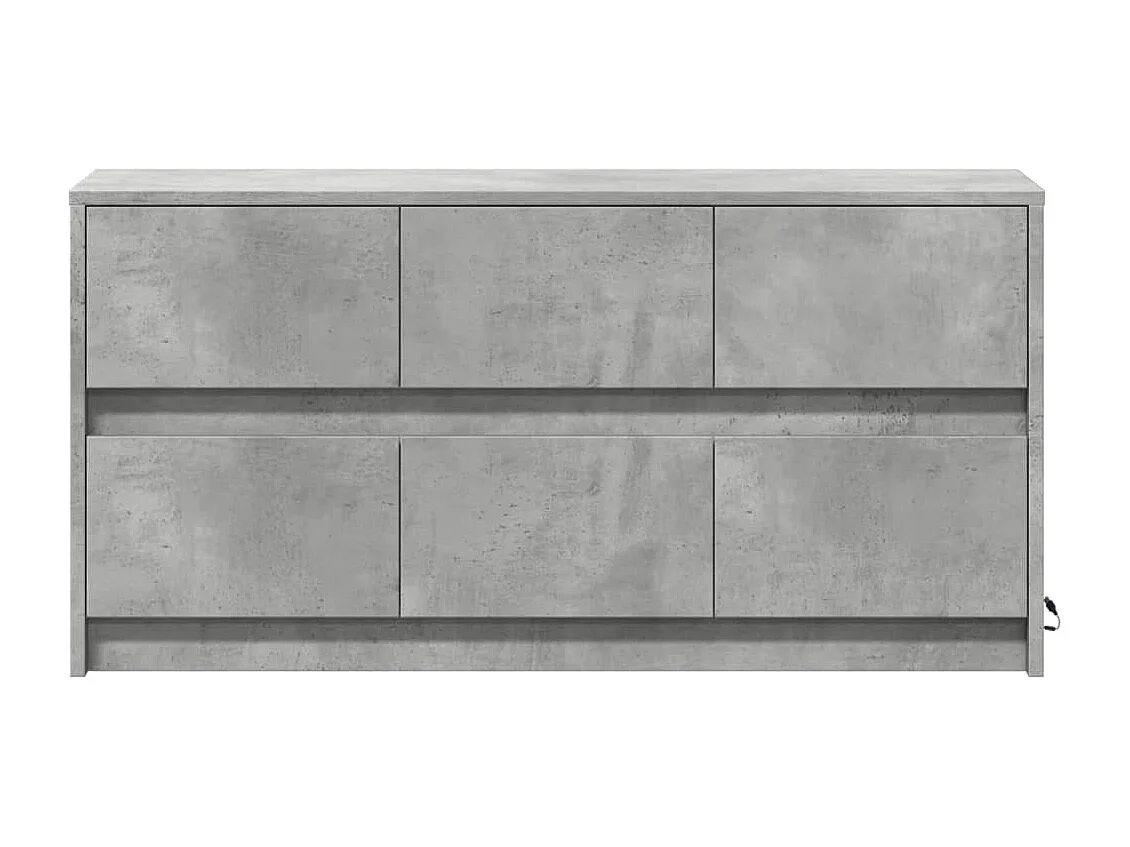 Tv-meubel met LED 100x34x50 cm bewerkt hout betongrijs