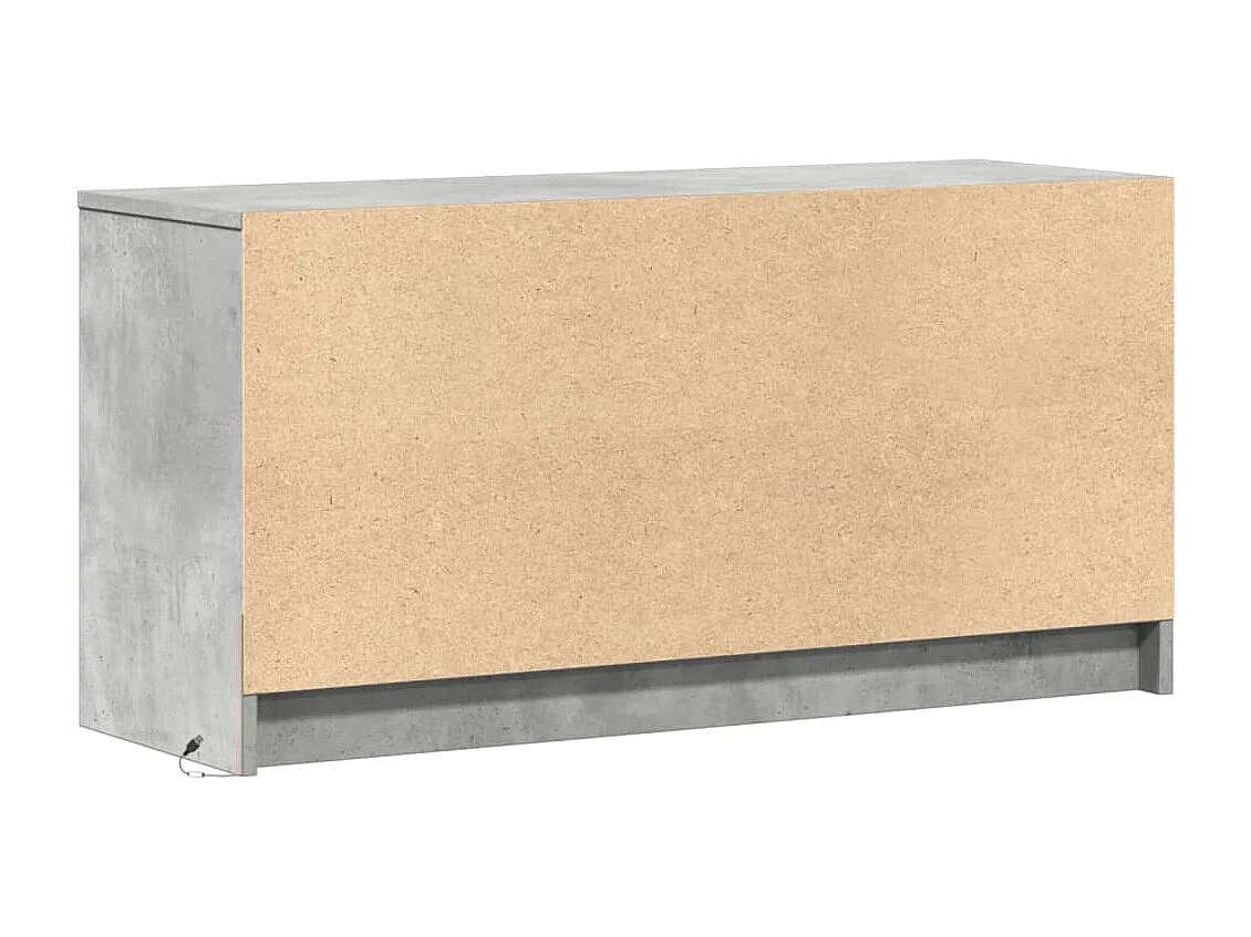 Meuble TV avec LED gris béton 100x34x50 cm bois d'ingénierie