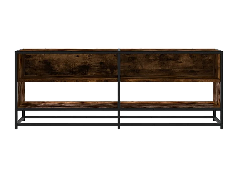 Meuble TV chêne fumé 120,5x40x46 cm bois d'ingénierie et métal