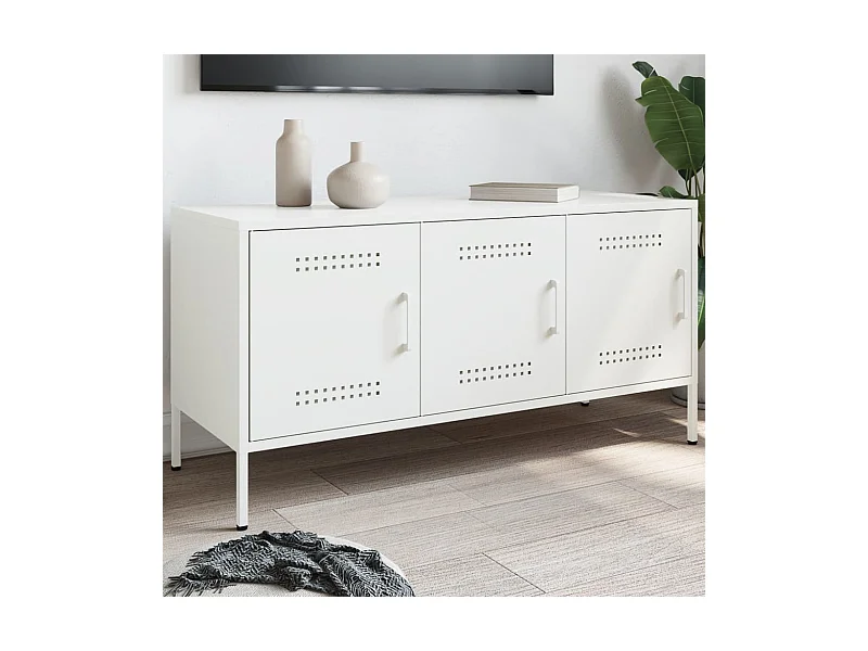 Tv-meubel 100,5x39x50,5 cm staal wit