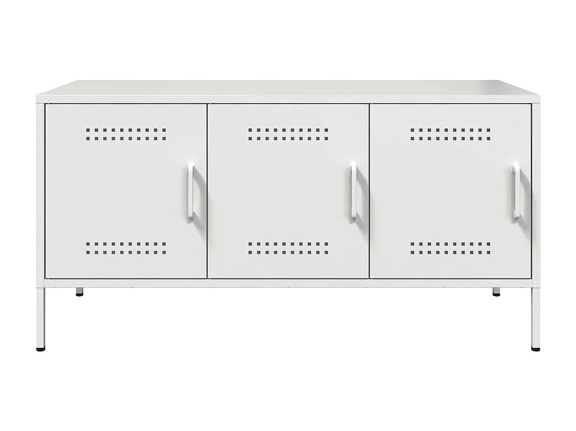 Meuble TV blanc 100,5x39x50,5 cm acier