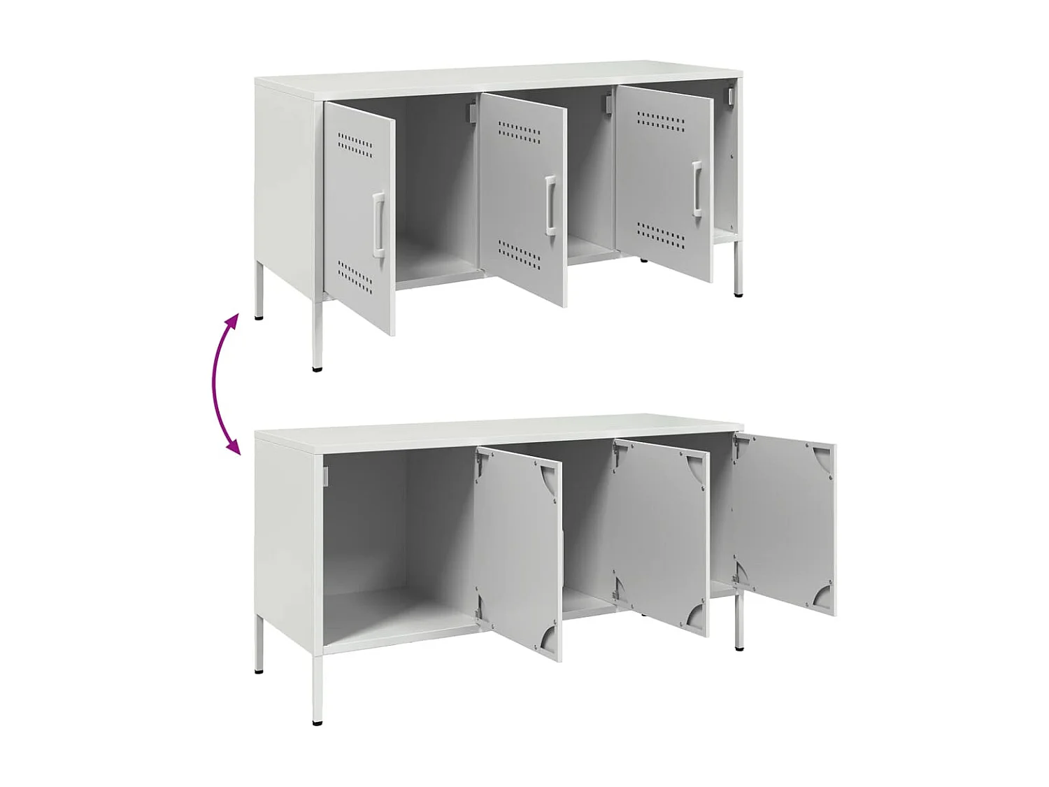 Meuble TV blanc 100,5x39x50,5 cm acier