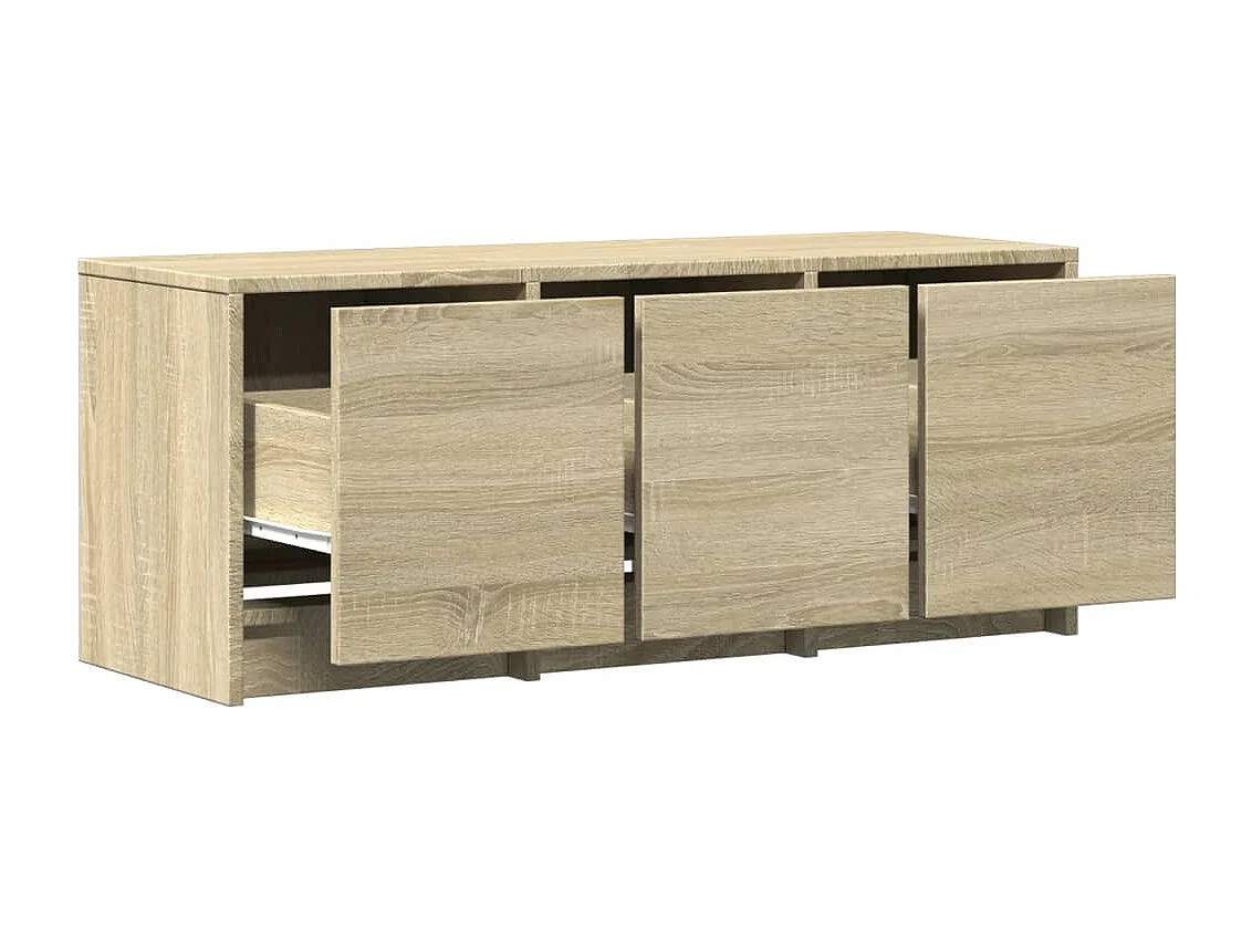 Tv-meubel met LED 97x34x40 cm bewerkt hout sonoma eikenkleurig