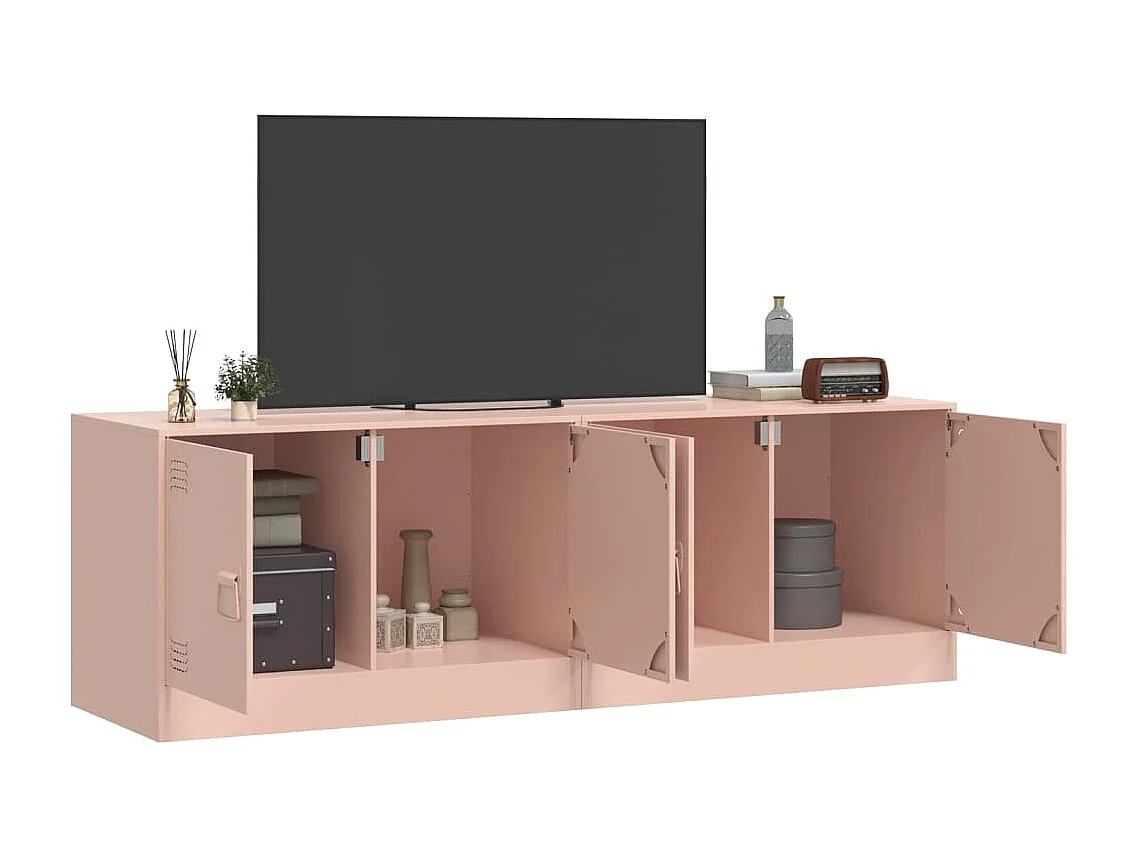Meubles TV 2 pièces rose 67x39x44 cm acier