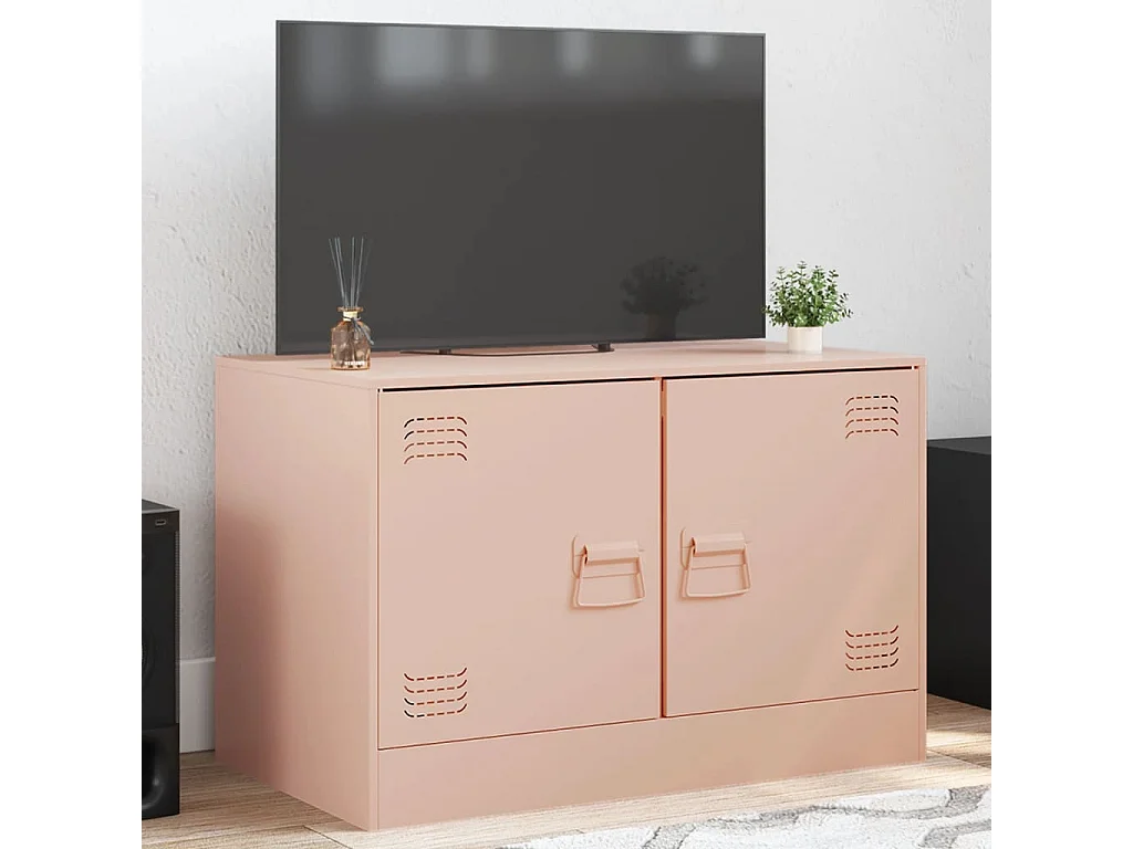 Meuble TV rose 67x39x44 cm acier