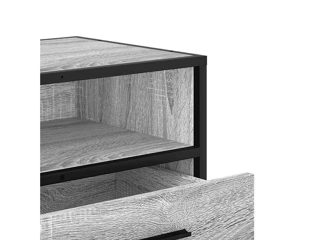 Meuble TV sonoma gris 80x34,5x40 cm bois d'ingénierie et métal
