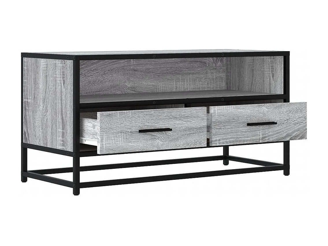Meuble TV sonoma gris 80x34,5x40 cm bois d'ingénierie et métal